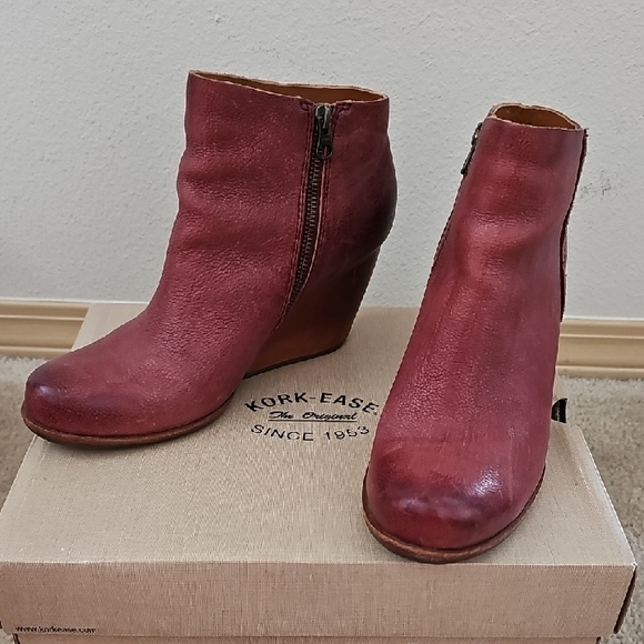 Kork-Ease Shoes - Kork-Ease Women's Burgundy Wedge Boots